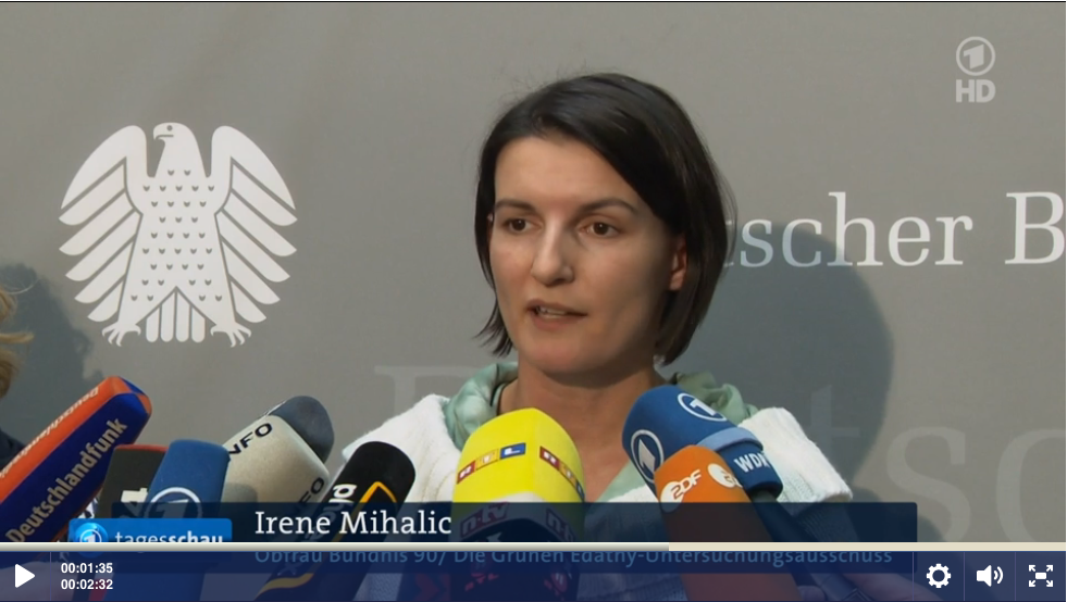 Irene Mihalic in der Tagesschau (Link zum Video)